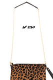 Convertible Leopard Handbag with Gold Chain
