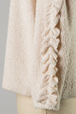 Ruffle sleeve knit top in oatmeal S-L