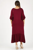 Plus size maxi dress In burgundy