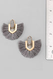 Blush fringe earrings with gold accent