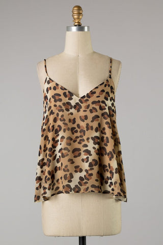 Leopard print sleeveless top S-L
