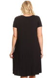 Plus size black A-Line Dress in Relaxed Fit