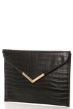Faux Leather Handbag with gold accents