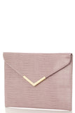 Blush faux Leather Handbag with gold accents