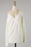 V neck tunic sweater in ivory S-L