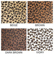 Leopard faux fur clutch with wrist strap