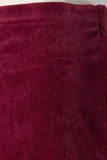 Wine color corduroy mini skirt S-L
