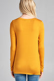 Mustard Lightweight Long sleeve top with tie at waist S-L