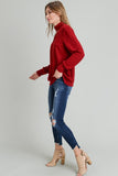 Red Sweater with V Cutout in S-L