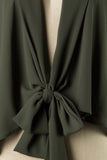 Olive top with shawl collar and deep V in S-L
