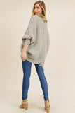 Taupe kimono cardigan with fur detail in S-L