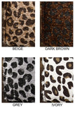 Animal print faux fur zip wallet in ivory