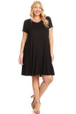 Plus size black A-Line Dress in Relaxed Fit