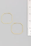 Octagon 14 Carat Gold Dipped Earrings