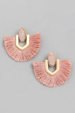 Blush fringe earrings with gold accent