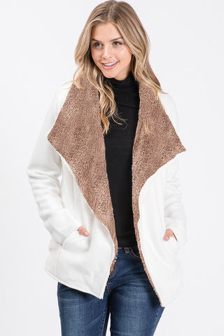Faux fur lined jacket in sizes S-XL