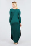 Lightweight & Cozy Long Sleeve Maxi Dress in Jade S-XL