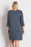 Plus size charcoal dress with detail knot