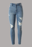 Celebrity Brand Jeans High-waist, skinny, light wash, distressed in sizes 1-13