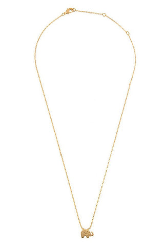 Gold elephant pendant necklace