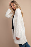 Cozy chunky knit open front, super soft popcorn cream Cardigan in sizes SM/ML