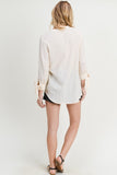 Cream top with bow detail on sleeves in sizes S-L