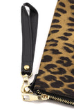 Leopard handbag with faux leather strap