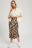 Leopard print midi skirt in sizes S-L