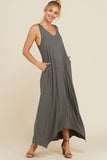 Plus size grey maxi dress