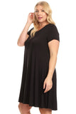 Plus size black A-Line Dress in Relaxed Fit