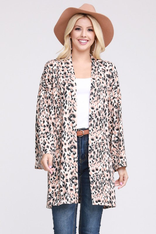 Leopard print knit kimono cardigan in sizes S-3X – Blushing Betty