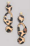 Leopard drop earrings